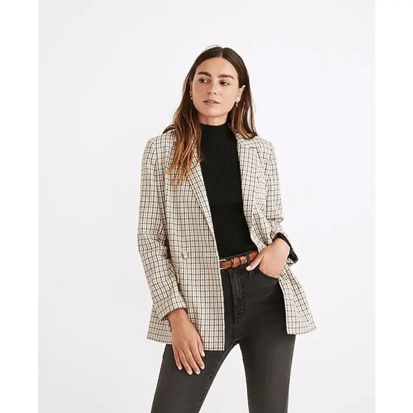 MADEWELL Dorset Blazer in Albermarle Plaid Preppy Academia Size XS Autumn Fall - Picture 1 of 11